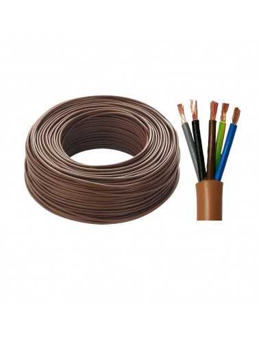 Cavo Pentapolare Fror Cpr Fs18 Gommato Antifiamma Filo Elettrico 450/750v 5 G 1,5 Marrone 100MT