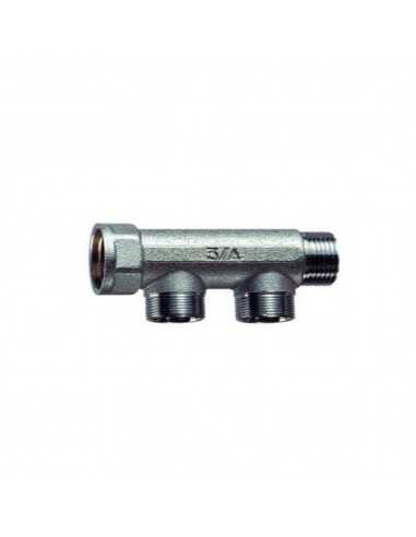 Collettore con 2 attacchi MF d. 3/4"x1/2"