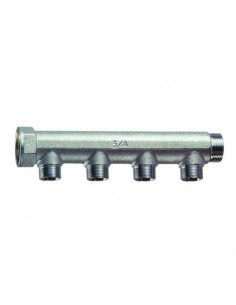 Collettore con 4 attacchi mf d. 3/4"x1/2"