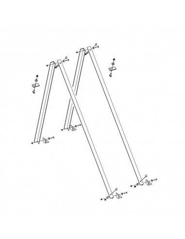 KIT BASE INSTALLAZIONE LIBERA 45° PER 1 COLLETTORE PIANO CP4 XL/M