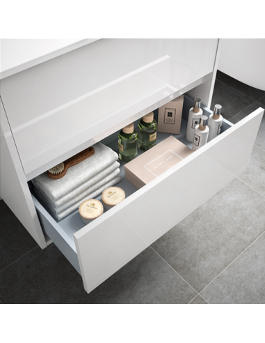 Composizione noja 70 bianco lucido con specchio...