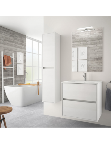 Composizione noja 70 bianco lucido con specchio...