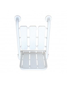 SEGGIOLINO A PARETE FISSO CON SEDUTA RIBALTABILE IN ACCIAIO INOX