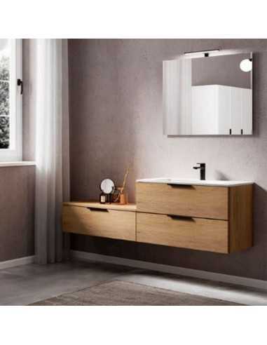 Collezione Smile mobile con finitura Vintage, specchio e lampada cromo 100 cm