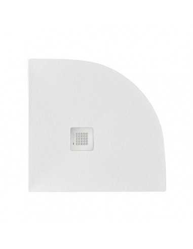 Piatto doccia Serenity bianco angolare 90x90 effetto pietra ultra flat h.da2,4 a 3cm resistente e antibatterico